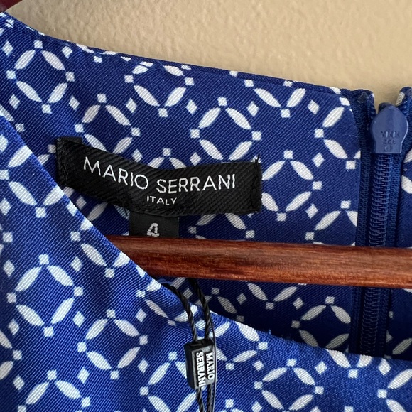 Mario Serrani Navy Patterned Midi Dress - Picture 2 of 4